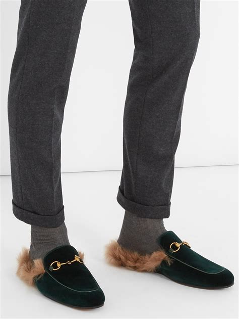 gucci loafer with fur|gucci fur loafers plaid.